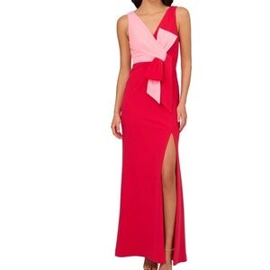 Adrianna Papell.  Two-Tone Bow Valentines Day Gown.